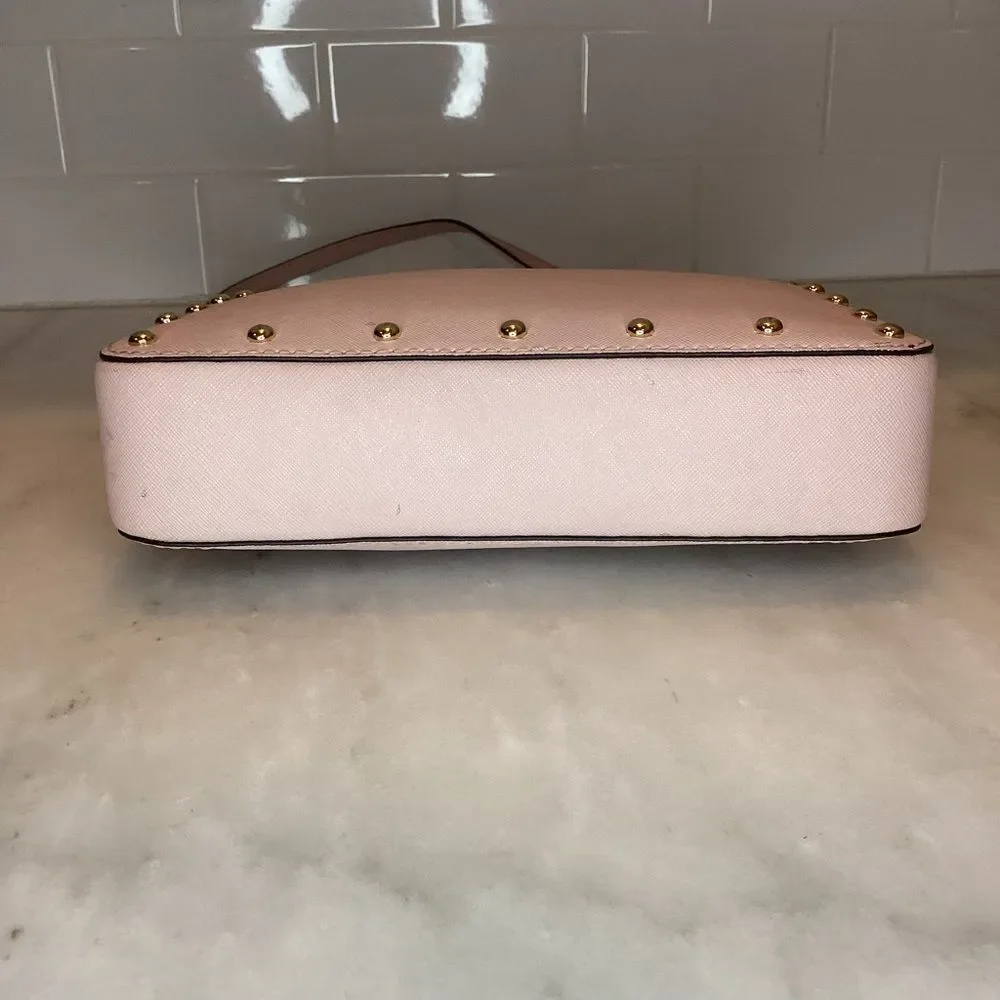 Michael Kors Bag Purse Handbag Leather Pocketbook Pink Stud Saffiano Crossbody